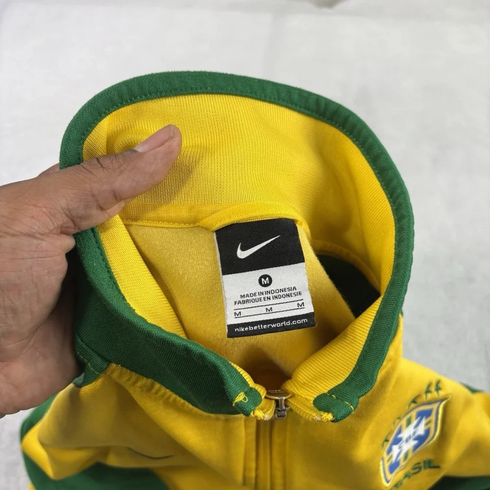 Nike Brasil Soccer Futbol Full Zip Long Sleeve Track Jacket Men's M